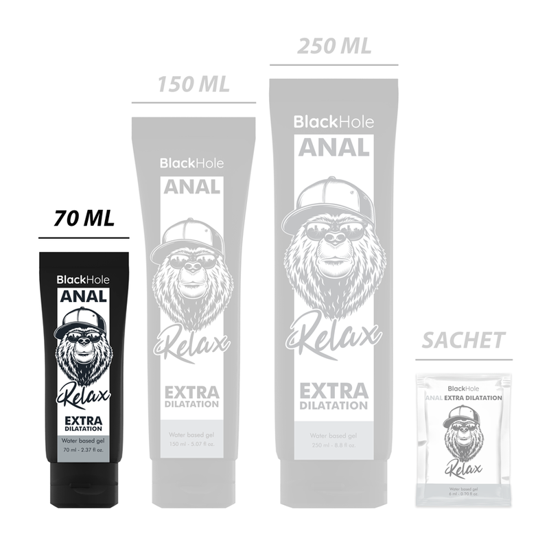 BLACK HOLE - GEL BASE AGUA DILATACIÓN ANAL 70 ML