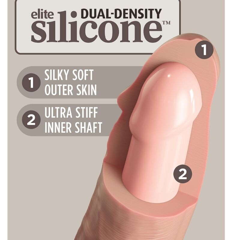 KING COCK - ÉLITE DILDO REALÍSTICO SILICONA 17.8 CM
