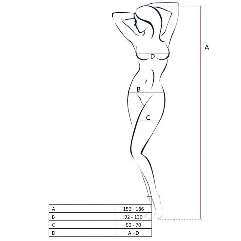 PASSION - WOMAN BS057 BODYSTOCKING BLANCO TALLA ÚNICA